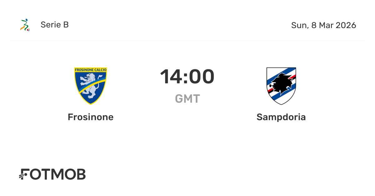 Frosinone vs Sampdoria: Live Score, Prediction & Serie B Details